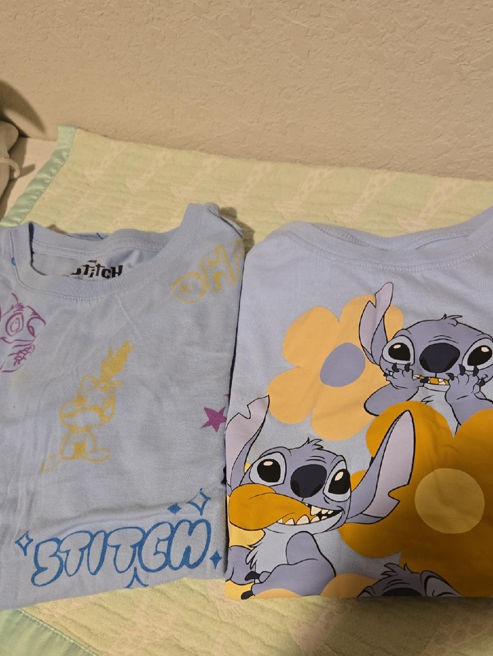 2 Girl's Disney Stitch Short Sleeve Tshirts. Size XL.